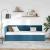 Cadru de pat colțar cu headboard albastru 80 x 200 cm Catifea GartenMobel Dekor