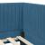 Cadru de pat colțar cu headboard albastru 80 x 200 cm Catifea GartenMobel Dekor