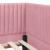 Cadru de pat colțar cu headboard Roz 80 x 200 cm Catifea GartenMobel Dekor
