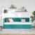 Cadru de pat colțar cu headboard Turcoaz 80 x 200 cm Catifea GartenMobel Dekor