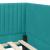 Cadru de pat colțar cu headboard Turcoaz 90 x 200 cm Catifea GartenMobel Dekor