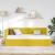 Cadru de pat colțar cu headboard Galben 100 x 200 cm Catifea GartenMobel Dekor