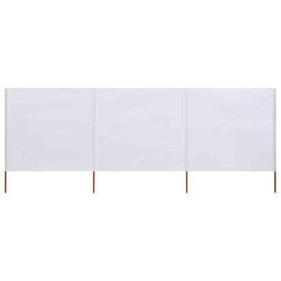 Paravan anti-vânt cu 3 panouri, alb nisipiu, 400x80 cm, textil GartenMobel Dekor