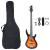 Chitara bass electrică începători, cu husă, maro/negru, 4/4 46" GartenMobel Dekor