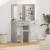 Set de Dressing cu sertar 2 pcs Gri din beton 50 x 41 x 135 cm GartenMobel Dekor