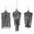 Fantoma de Halloween Suspendată Manual 3 pcs Negru 66 x 110 cm GartenMobel Dekor