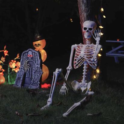 Schelet de Halloween Manual Ajustabil 2 pcs Alb 85 cm PVC GartenMobel Dekor