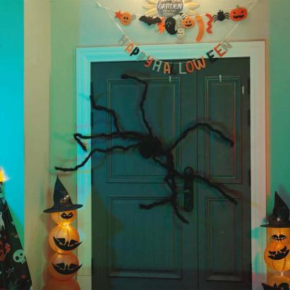 Decorațiune Păianjen de Halloween Manual 6 pcs Negru 75 cm GartenMobel Dekor