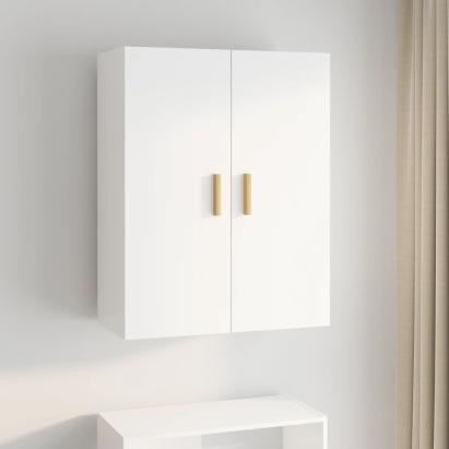 Dulap de perete suspendat, alb extralucios, 69,5x34x90 cm GartenMobel Dekor