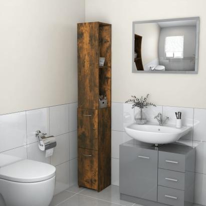 Dulap de baie, stejar afumat, 25x26,5x170 cm, lemn prelucrat GartenMobel Dekor
