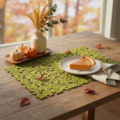 Covoraș de masă decorativ din fetru, verde, 44,5 x 28,5 cm Best CarHome