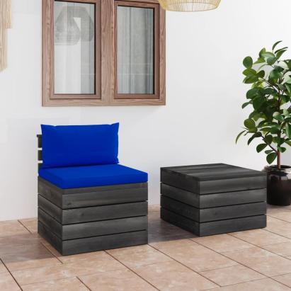 Set mobilier grădină din paleți, 2 piese, cu perne, lemn de pin GartenMobel Dekor
