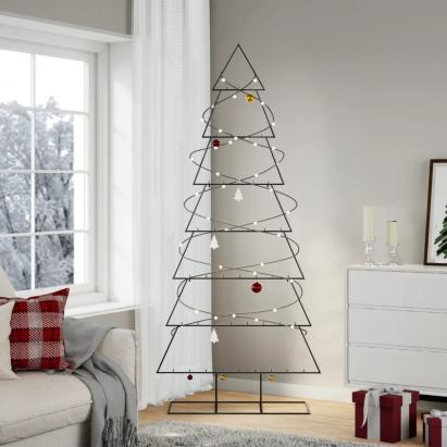 Brad de Crăciun din metal pentru decor, negru, 210 cm GartenMobel Dekor