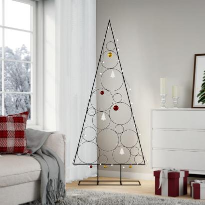 Brad de Crăciun din metal pentru decor, negru, 180 cm GartenMobel Dekor