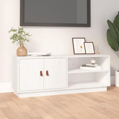 Comodă TV, alb, 105x34x40 cm, lemn masiv de pin GartenMobel Dekor
