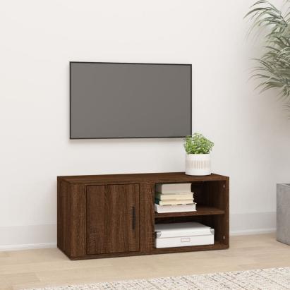 Comodă TV, stejar maro, 80x31,5x36 cm, lemn prelucrat GartenMobel Dekor