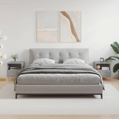 Noptiere, 2 buc., gri beton, 40x35x47,5 cm, lemn compozit GartenMobel Dekor