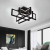 Lustra LED cu telecomanda 98W, 4 Elemente, lumina Rece/Calda/Neutra, Dimabila, Negru ModernLight Concept