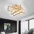 Lustra LED cu telecomanda 98W, 4 Elemente, lumina Rece/Calda/Neutra, Dimabila, Auriu ModernLight Concept