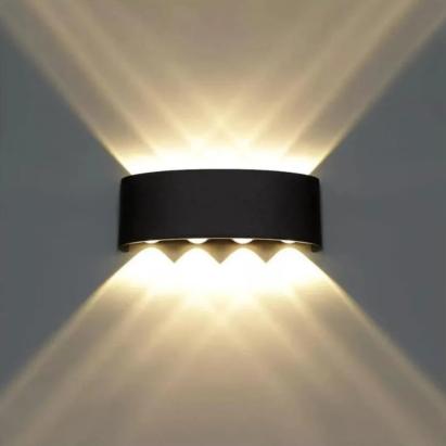 Aplica LED Exterior Ellis, 8W, 8 Surse de lumina, Lumina Calda, Negru ModernLight Concept