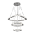 Lustra LED suspendata cu telecomanda si cristal LLC131/3CH 61W, 3 Cercuri, lumina Rece/Calda/Neutra, Dimabila, Crom Lucios, Inaltime Reglabila ModernLight Concept