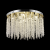 Candelabru LED Cristal LLC215/400WH Rotund, 22W, Lumina Rece/Calda/Neutra, Cristal, Auriu ModernLight Concept