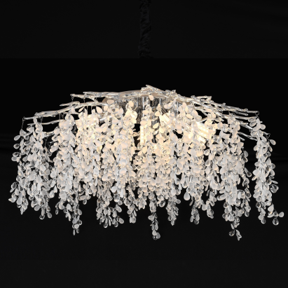 Candelabru Cristal CC8080/D800CH, 9x E14, Diametru 49cm, Crom ModernLight Concept