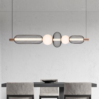 Lustra LED Suspendata LM551/5BK, 28W, Lumina 3000/4000/6000K, Negru, Inaltime Reglabila ModernLight Concept