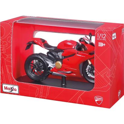 MAISTO MOTOCICLETA METALICA CU STAND DUCATI 1199 PANIGALE SCARA 1 LA 12 SuperHeroes ToysZone