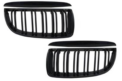 Grile Centrale Duble BMW Seria 3 E90 E91 Pre-LCI (2005-2008) M-Design Negru Lucios Performance AutoTuning