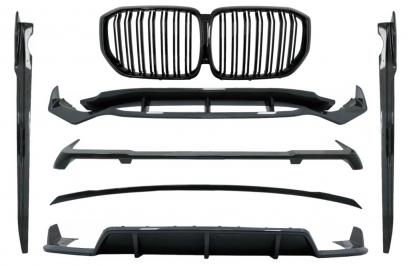 Pachet Exterior Aero Carbon cu Grila Centrala Negru Lucios BMW X5 G05 (2018-2022) M-Tech Black Knight Design Performance AutoTuning