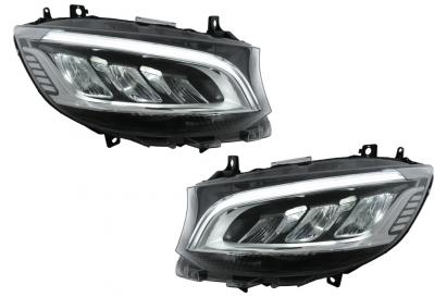 Faruri Full LED Mercedes Sprinter W907 Halogen (2019-2023) Negru Performance AutoTuning
