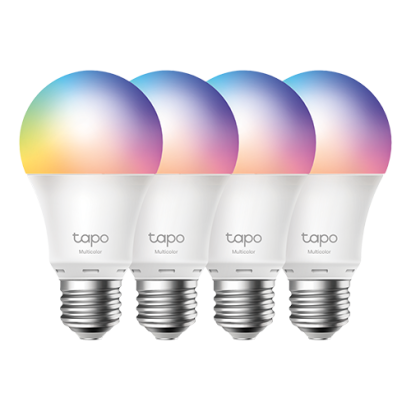 Set 4 becuri smart Wi-Fi, RGB, intensitate ajustabila, 2700-6500K, 806 lm, E27 - TP-Link Tapo TapoL530E(4-pack) SafetyGuard Surveillance