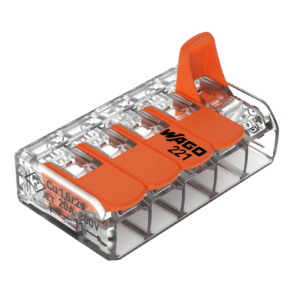 Conector derivatie 5 fire, max. 4 mmÂ² (25 buc.) - WAGO 221-415 SafetyGuard Surveillance