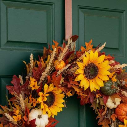 Suport pentru coroniță / decorațiune de ușă – metal, maro mat, 30 cm Best CarHome