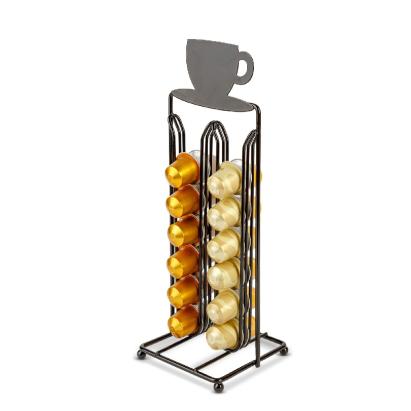 Suport metalic pentru capsule de cafea – 28 capsule Nespresso – 125 x 115 x 340 mm – negru mat Best CarHome