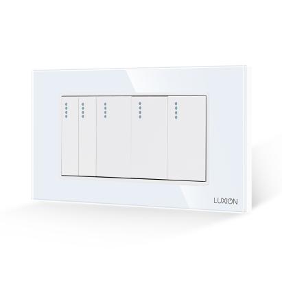 Intrerupator Mecanic 5 Posturi LUXION cu Rama din Sticla, Standard Italian, 4M SmartElectro IntelligentHouse