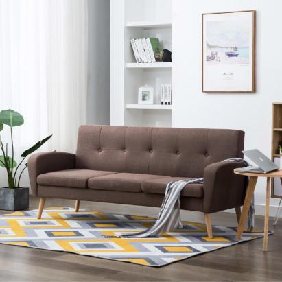 Canapea de 3 persoane, material textil, maro  GartenMobel Dekor
