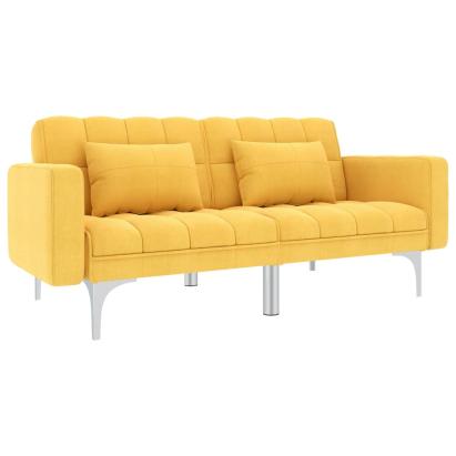 Canapea extensibilă, galben, material textil GartenMobel Dekor