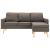 Canapea cu 3 locuri și taburet, gri taupe, material textil GartenMobel Dekor