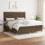 Pat box spring cu saltea, maro închis, 160x200 cm, textil GartenMobel Dekor
