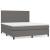 Pat box spring cu saltea, gri, 160x200 cm, piele ecologică GartenMobel Dekor