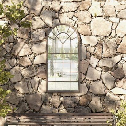 Oglindă de grădină, nisipiu, 90x45 cm, fier, pentru uz exterior GartenMobel Dekor