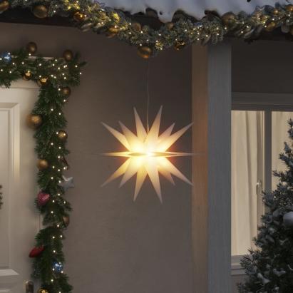 Lumini de Crăciun cu LED-uri, 3 buc., alb, 57 cm, pliabil GartenMobel Dekor