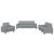 Set de canapele, 3 piese, gri deschis, textil GartenMobel Dekor