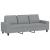 Set de canapele, 3 piese, gri deschis, textil GartenMobel Dekor