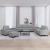 Set de canapele, 4 piese, gri deschis, material textil GartenMobel Dekor