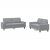 Set de canapele, 2 piese, gri deschis, material textil GartenMobel Dekor