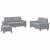 Set de canapele, 3 piese, gri deschis, textil GartenMobel Dekor