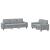 Set de canapele, 2 piese, gri deschis, material textil GartenMobel Dekor
